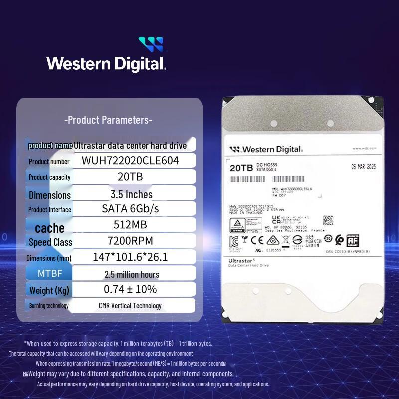 WD Корпоративный SATA жесткий диск 20 ТБ