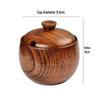Sour Jujube Wood Seasoning Jar with Lid Condiment Bottle Set, Japanese Retro Salt Jar for Cross-border Seasoning.