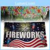Fireworks Letter Pattern Polyester Holiday Flag Outdoor Banner For Festival Celebrations