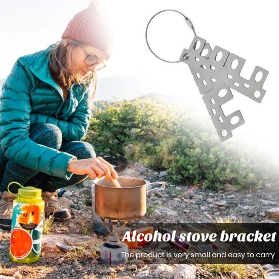 Alcohol Stove Stand Rack Rustproof Heat-Resistant Compact Size Lightweight Outdoor Stove Bracket Camping Supplies