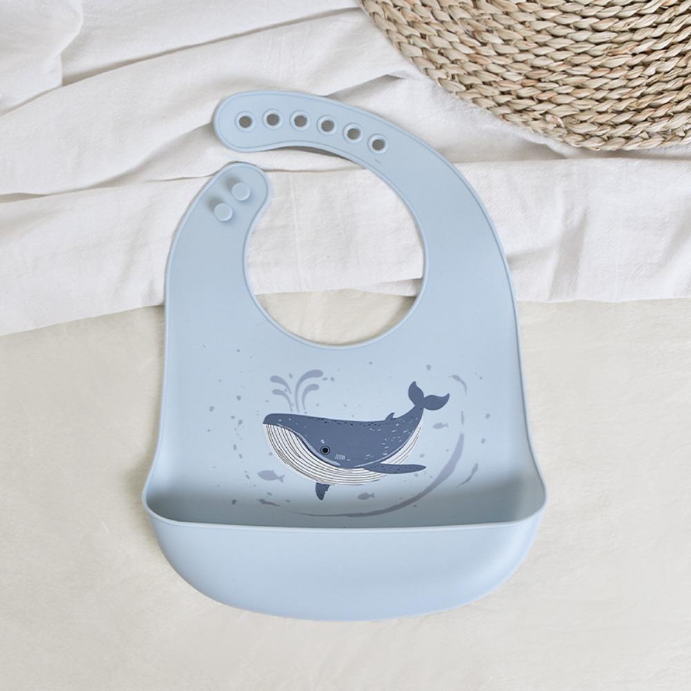 with Food Catcher Silicone Baby Bibs Soft Teething Drooling Bib For Girls Boys Toddlers