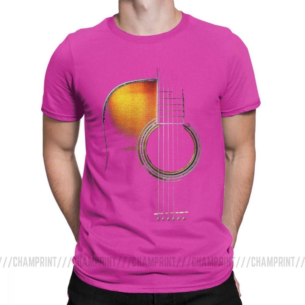 Men T Shirt Acoustic Guitar Hi Lite Music Vintage 100 Cotton Tees Short Sleeve T