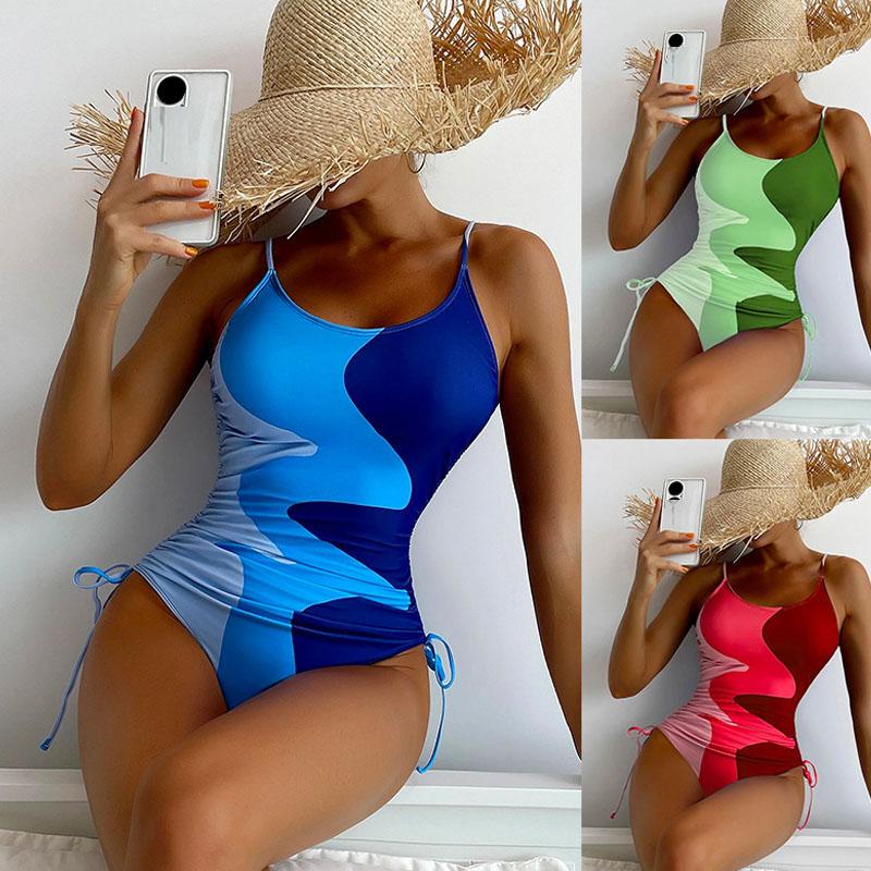 One Piece Swimsuit Printed Women's Swimming Suit Sexy Backless Swimwear