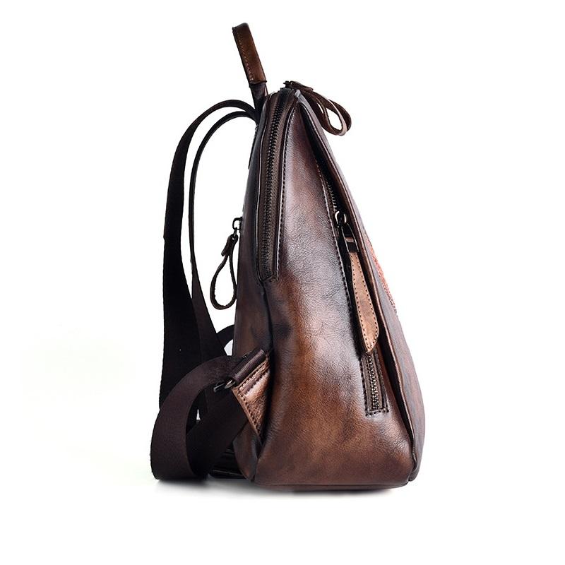 Рюкзак из натуральной кожи с тиснением, винтажные сумки для женщин, женские GZW