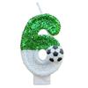 Football Birthday Candle Eco-friendly No Odor Sequins Design Easy To Use Long-Lasting 0-9 Numbers Candle Cake Decoration