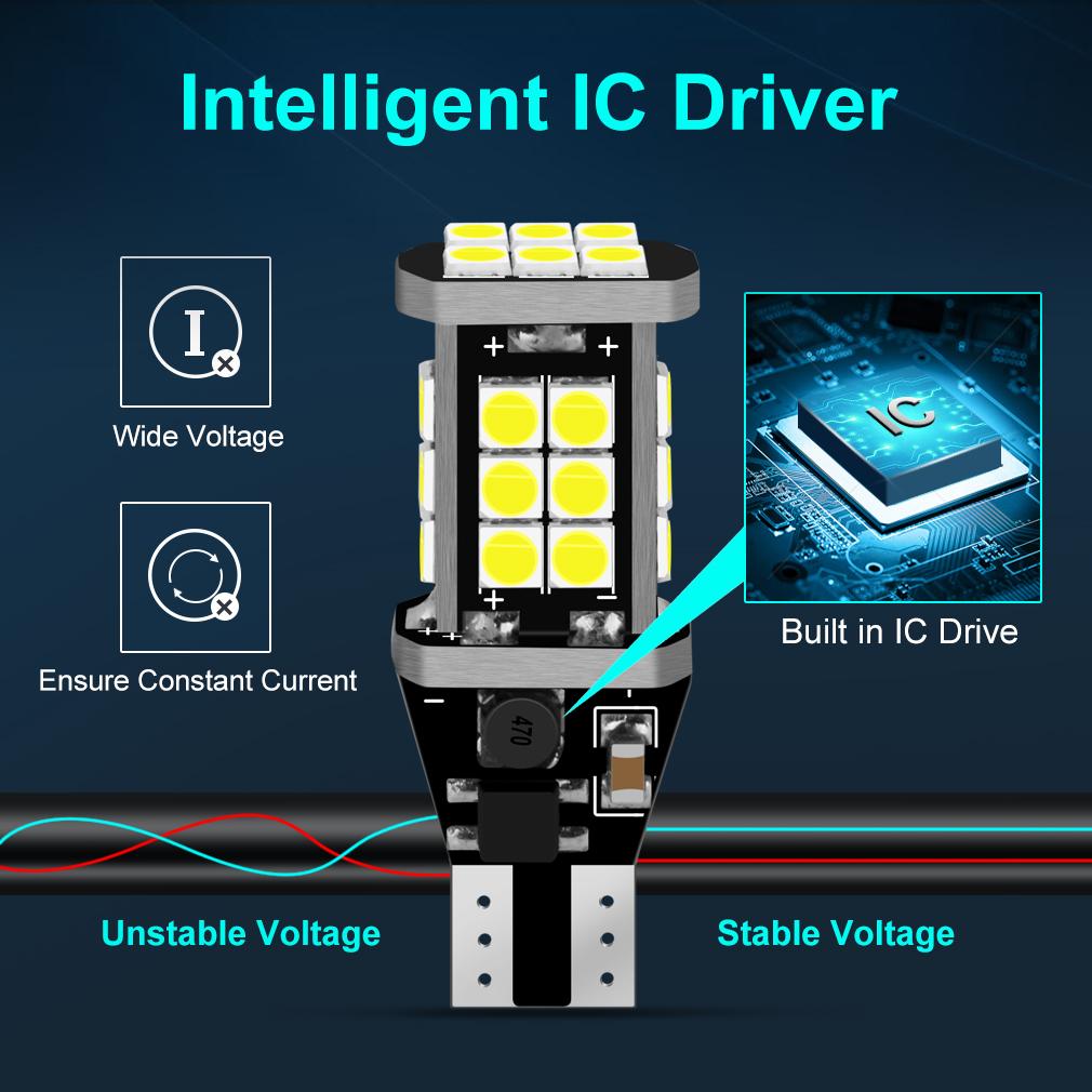 2 шт. W16W светодиодная лампа T15 Led Canbus OBC без ошибок 920 921 912 лампа 3030SMD автомобильные фонари заднего хода резервный стоп 6000K белый DC 12 В