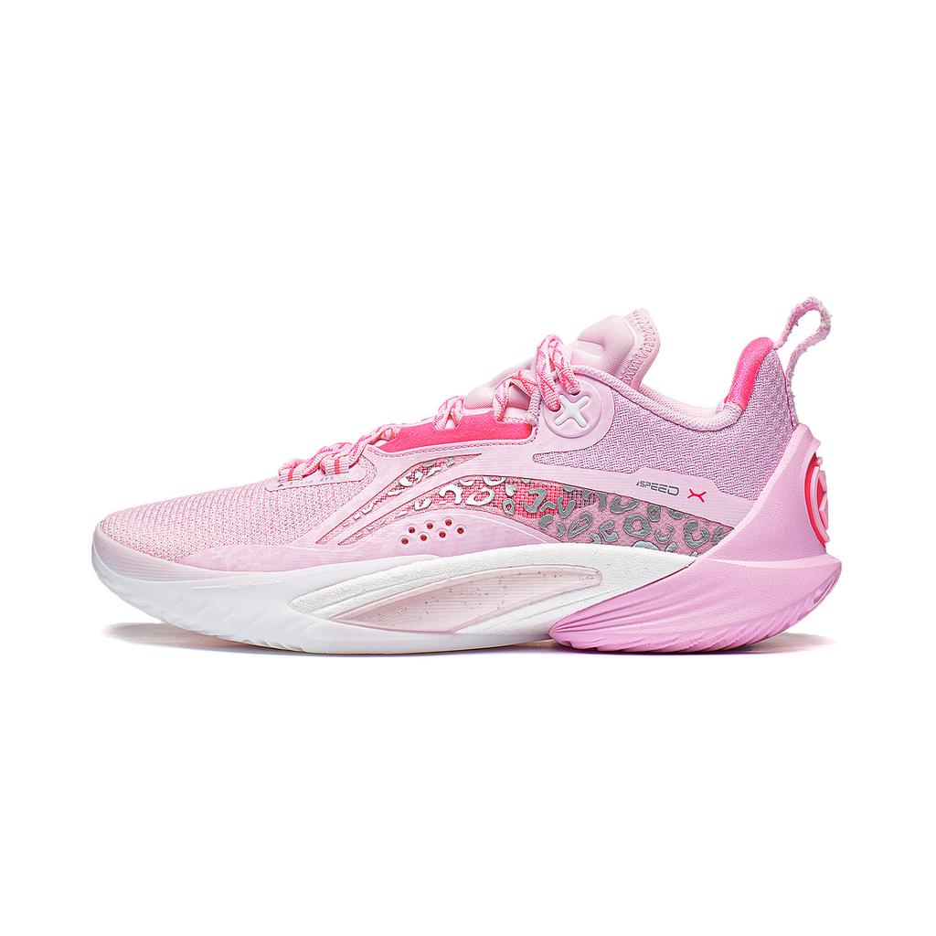 New LiNing Speed 10 Cushioning, Slip Resistant, Abrasion Resistant, Breathable Low Top Basketball Shoes Men's Pink ABAT085-66