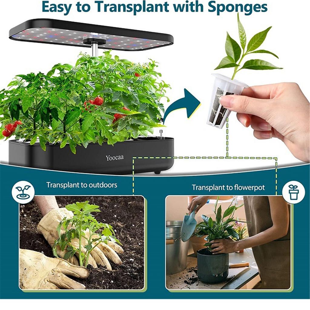 Hydroponic Garden Accessories Pod Kits Including Grow Baskets Clear Insulation Lids Plant Grow Sponges Labels for Seed