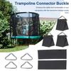 30Pcs Trampoline Triangle Buckle with Webbing Heavy Duty Galvanized Steel Wire Metal Triangular V-shaped Ring Kids Trampoline Replacement Parts