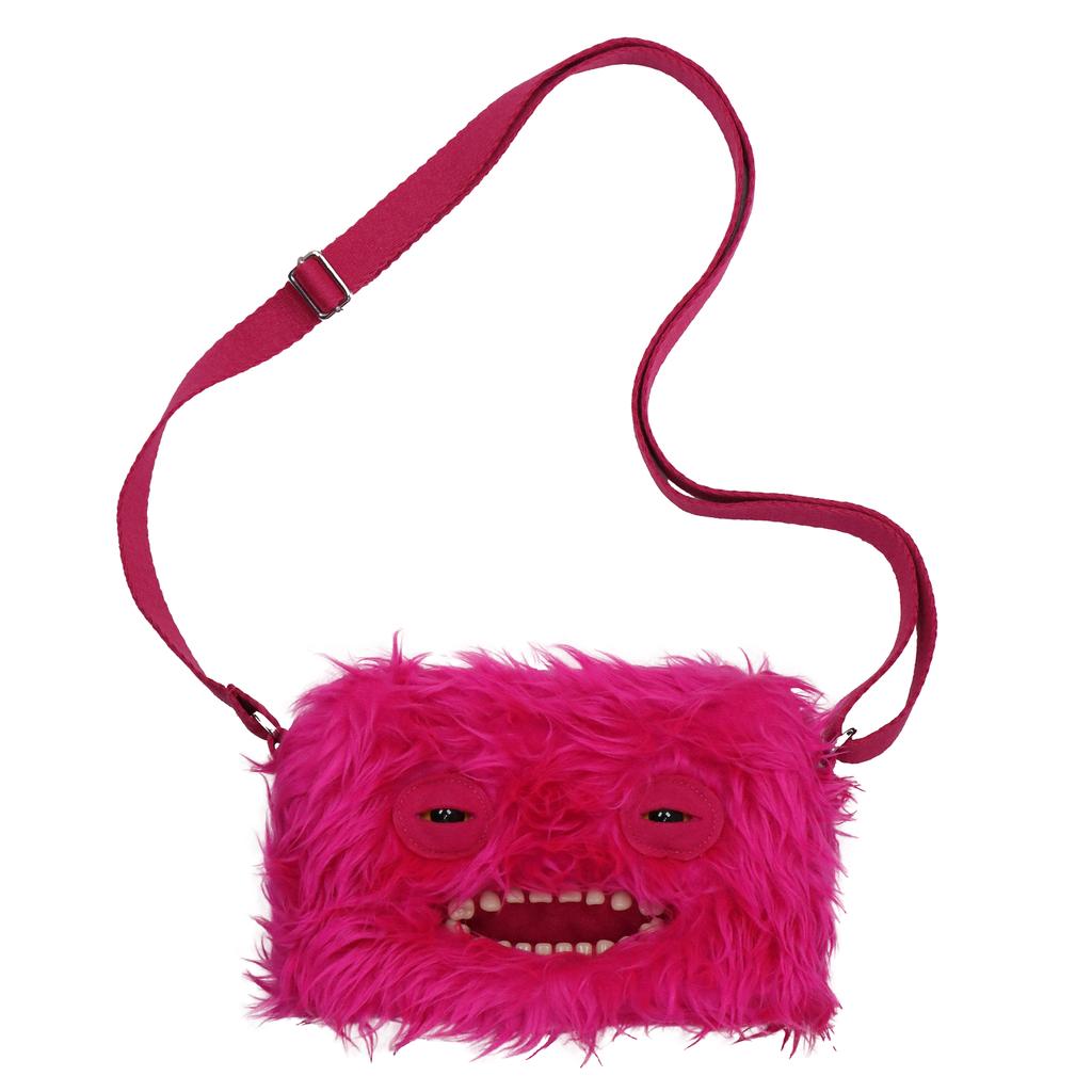 Ugly Cute Tooth Monster Plush Crossbody Bag With Chain Strap Funny Cartoon Animal Shoulder Purse For Girls