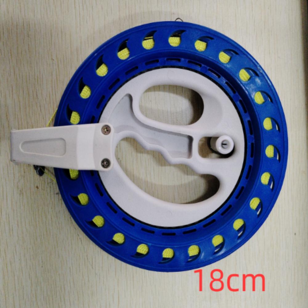 Outdoor Game Fying Kites Round Blue String Flying Winder Fire Wheel Handle Tool Kite Reel