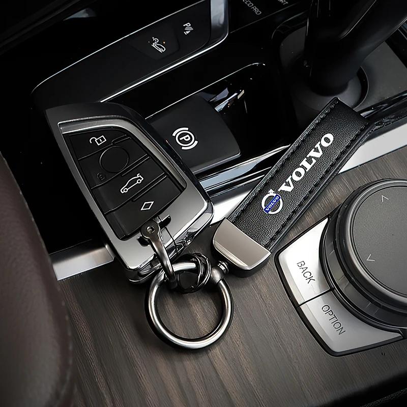 Volvo Кожаная брелок-ключница для автомобиля из цинкового сплава, аксессуары для брелока авто для Xc60 Xc90 V40 V60 S60 V50 V90 S80 C40 XC40 V70 XC70 C30 C70