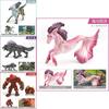 Pvc Static Model Toy Set Featuring Stunning Magma Golem Shadow Wolf Griffin Seahorse