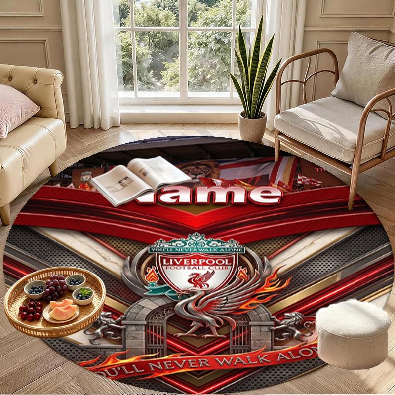 Custom Name Personalized LFC Print Round Rug, Versatile Home Decor Carpet, for Playroom, Apartment, Balcony, Entryway, Hallway Gift