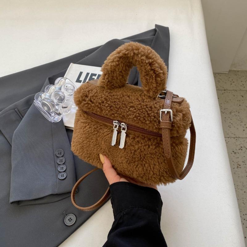 Женская сумка через плечо из овечьей шерсти, зимняя новинка, модная плюшевая сумочка