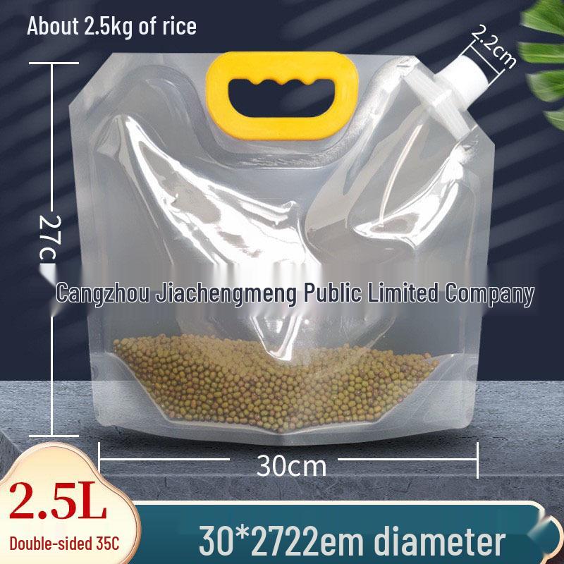 Large Transparent Spout Pouch for Grain Storage and Easy Portioning