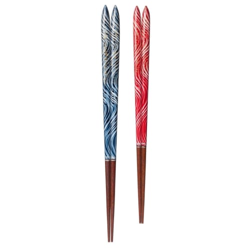 A Pair of Japanese-made Shokei Chopsticks, Blue, 23cm, 38365