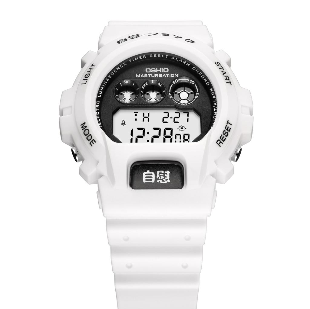 Masturbation Shock Цифровые часы Часы Omeco Часы Homage Часы для гольфа Часы для гольфа [OMECO] Мужские Мужские (Белая ткань)