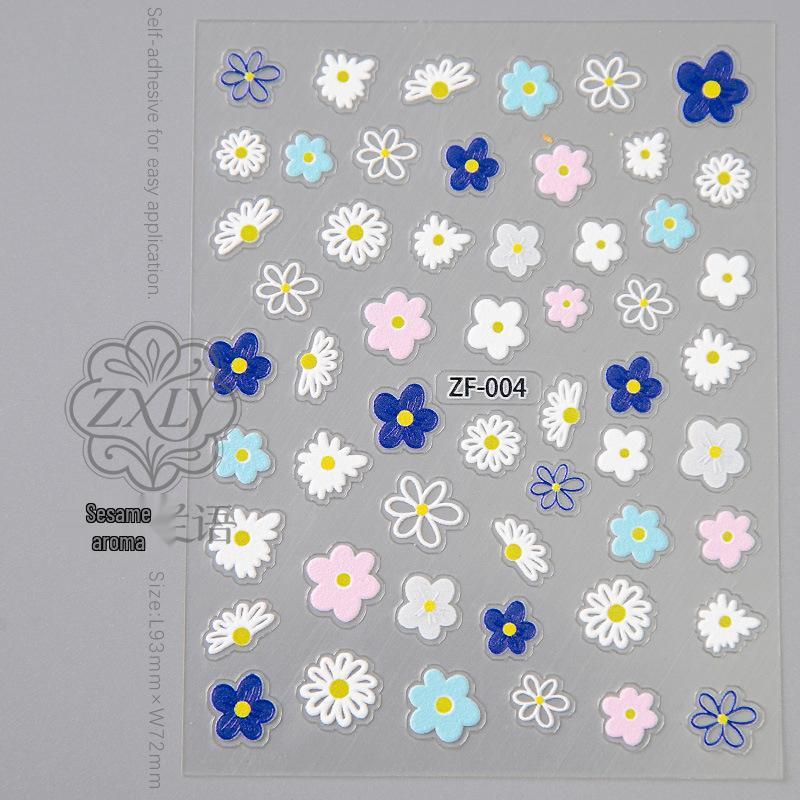 Daisy Energetic White Flower Nail Stickers: High-Value Manicure, Stylish and Chic.