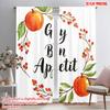 2pcs 2D Flat Printing Curtain Gourmet Apple Polyester Fabric Without Electricity Festive Curtains Perfect for Gold Wall Decor