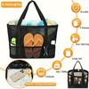Extra Large Mesh Beach Tote Bag Breathable & Foldable with Zipper Closure, Multiple Side Pockets, Portable Organize Storage Beach Mesh Bag