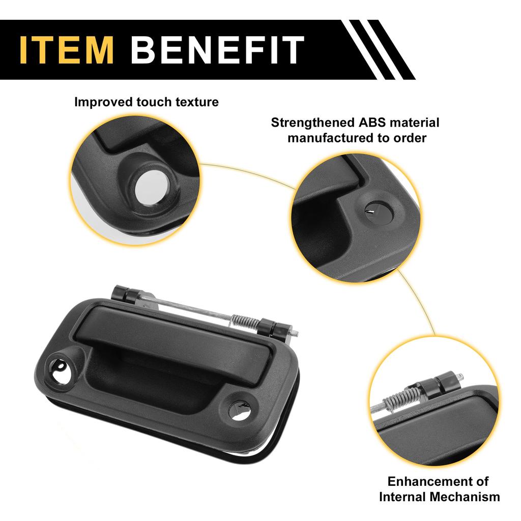 REPAIROCK Rear Tailgate Handle Lock for Ford Super Duty Black F-250 (2008-2016) -