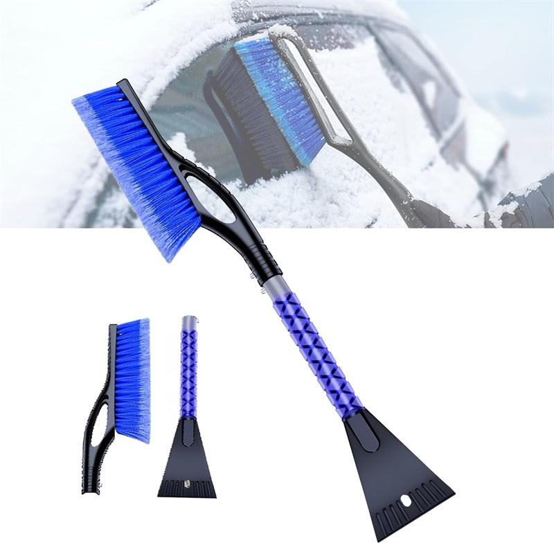 1Pc 2 In 1 Removable Car Ice Scraper with Ergonomic Foam Handle, Winter Snow Brush Scratch-Free Snow Removal Tool