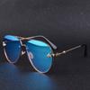 2024 Fashion Luxury Rimless Metal Frame Bee Sunglasses Women Men Vintage Round Oversized Mirror Sun Glasses Brand Designer UV400