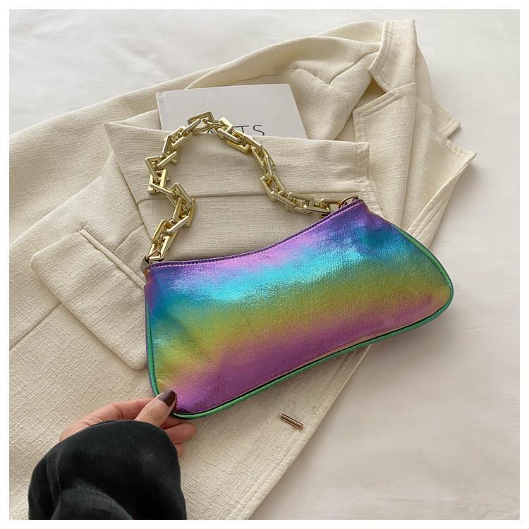 Stylish Chain Strap Women's Underarm Bag Chic Colorful Shoulder Bag For Summer 2024