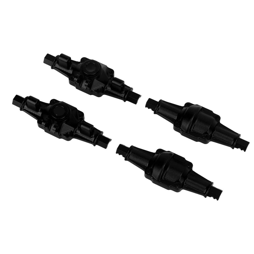 RC Front Rear Axle Housing Set Aluminum Alloy RC Axle Shell Upgrade Parts for FCX24 1 24 Crawler 6.2cm Black