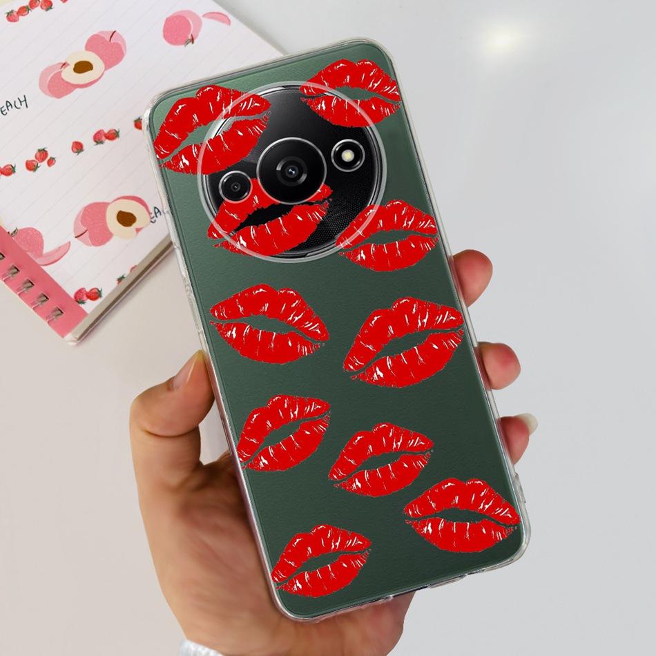 Чехол для Xiaomi Redmi A3 RedmiA3 A 3 4G 2024 Элегантный принт Мягкий силикон Прозрачный ТПУ Тонкая задняя крышка телефона