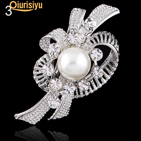 Серебряная брошь из горного хрусталя с камнями, в форме цветка