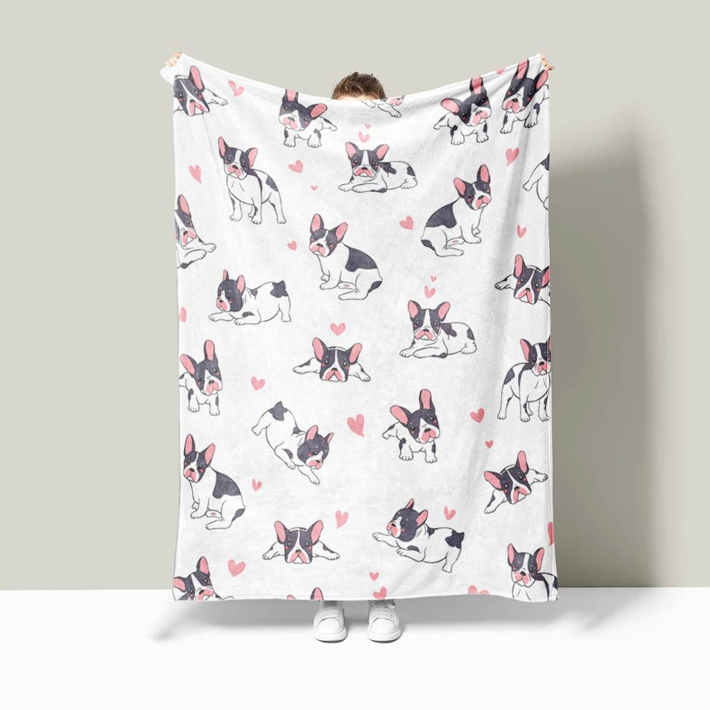 1 piece of double-sided flannel dog blanket, digital printed sofa air conditioning cover blanket for sausages, dogs, and dogs