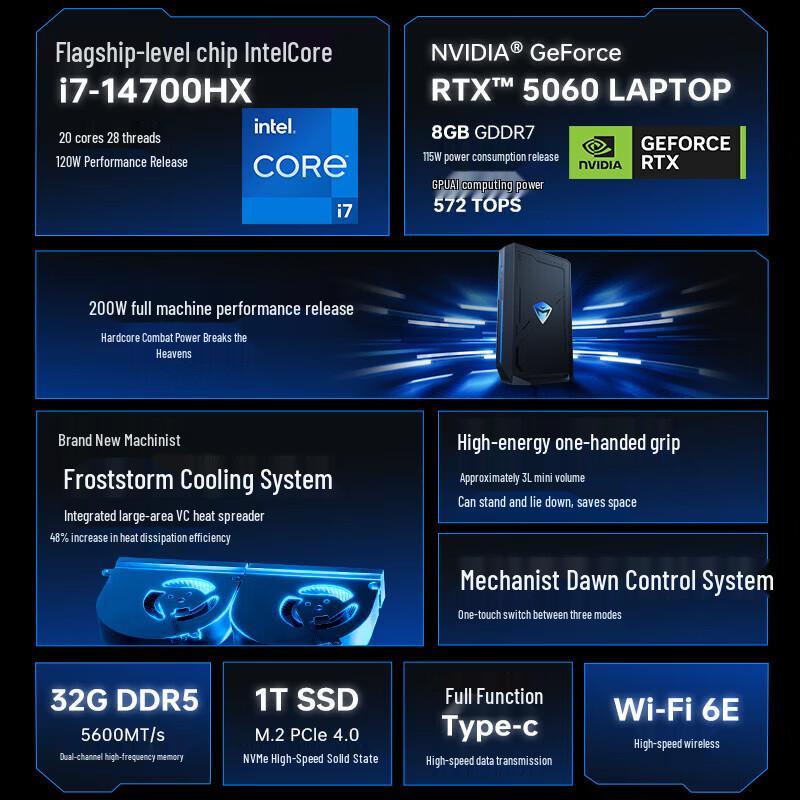 MACHENIKE Dawn Mini Высокопроизводительный ИИ-рабочий стол (Китайская версия)