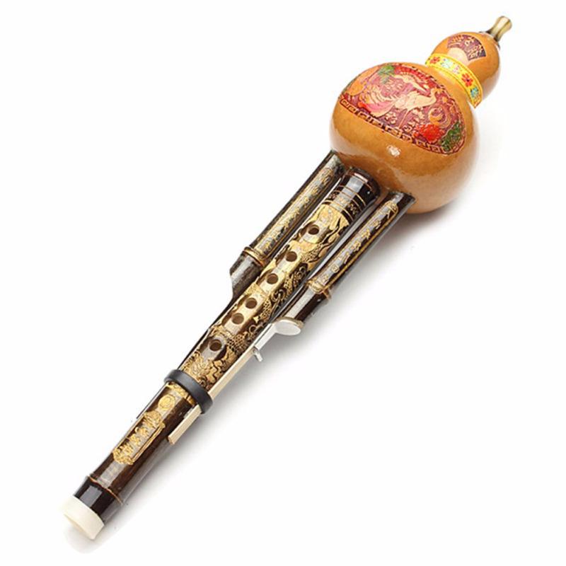 Китайский ручной работы Hulusi Gourd Cucurbit Flute Этнический музыкальный инструмент C Key Bb Tone для начинающих