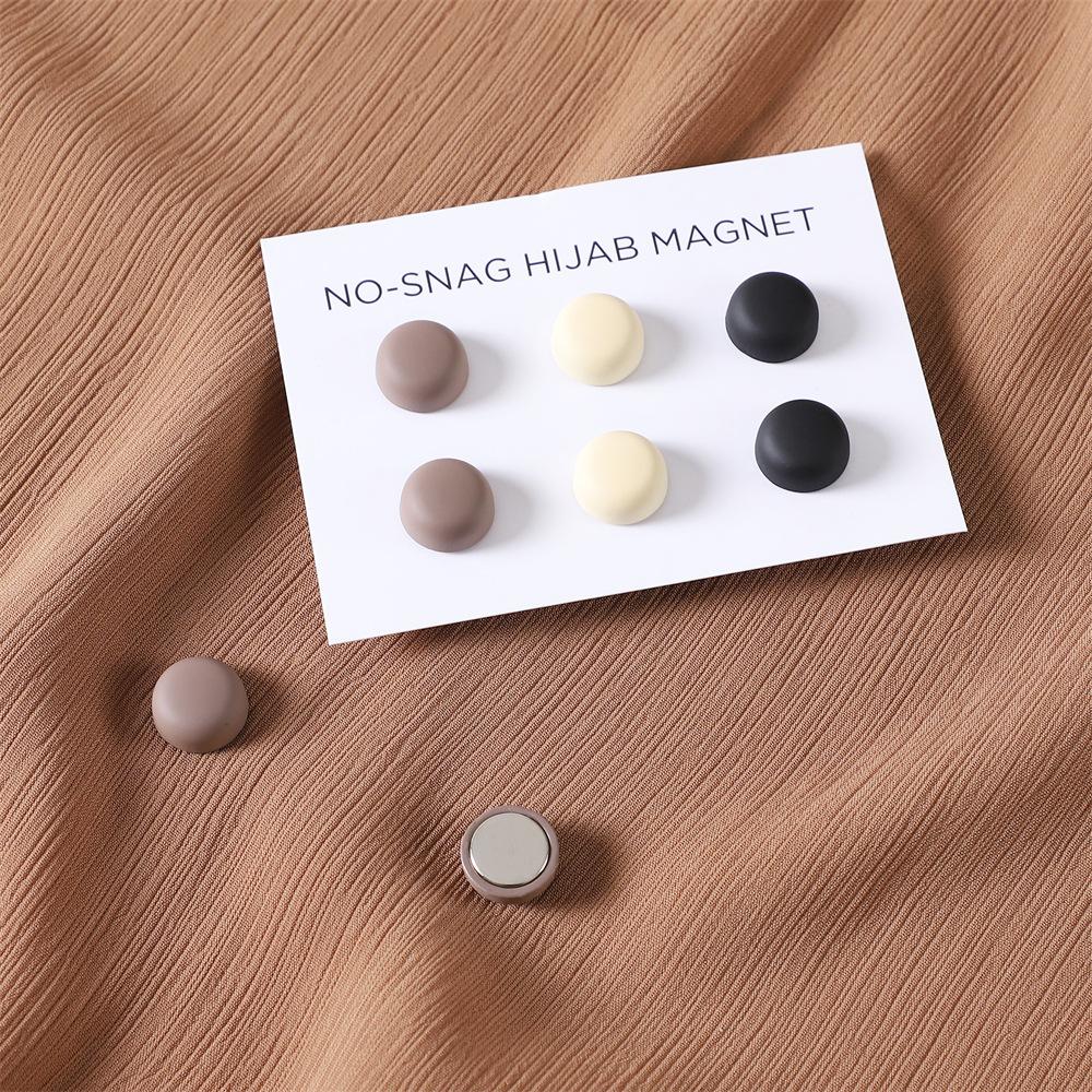 Safe Macaron Color Hijab Brooch Strong Metal Plating Magnetic Hijab Clip Luxury No Hole Pins Brooches Magnet For Muslim