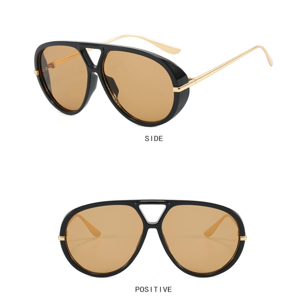 Oversized Aviator Sunglasses For Women Men Retro Vintage Shield Lens UV Protection Lightweight Metal Frame