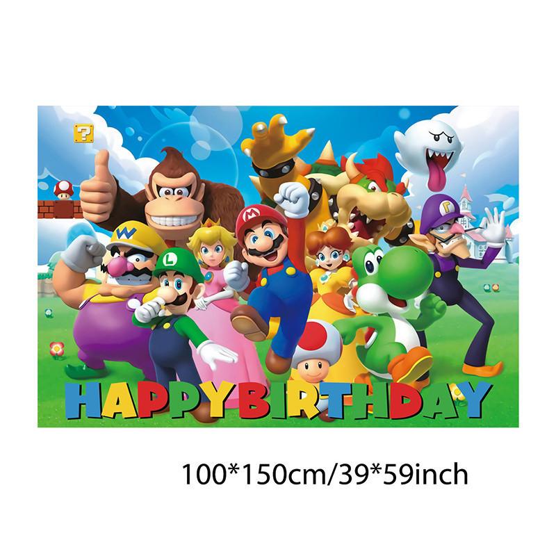 Супер Марио День рождения Посуда Украшения Бумажные тарелки Скатерть Набор Для Детской Вечеринки Принадлежности