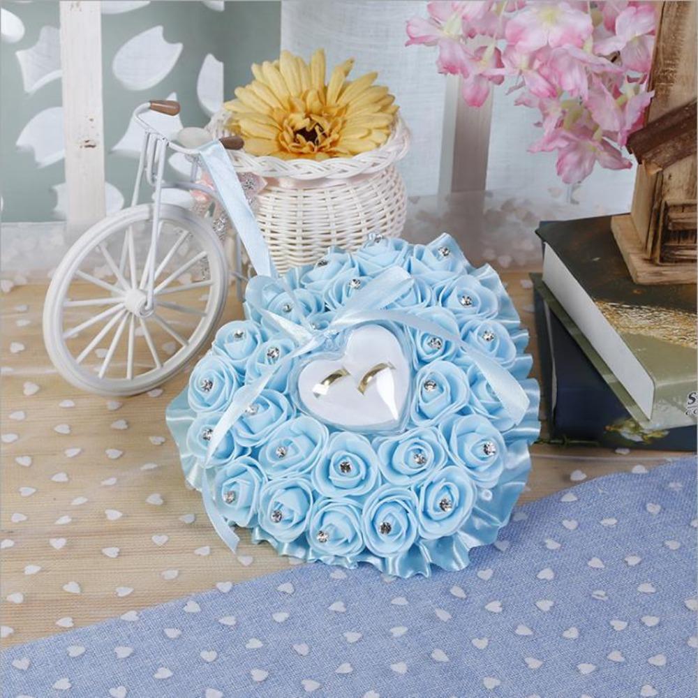 Romantic Wedding Ring Pillow Transparent Box Ring Holder Exquisite Heart Ring Pillow For Wedding
