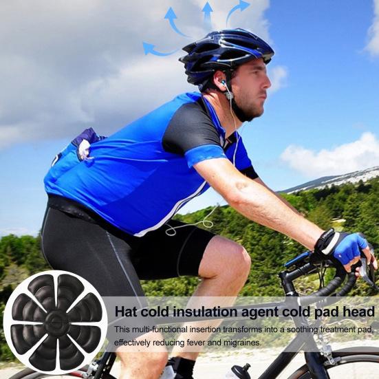 Охлаждающий гель для шапки, пакет со льдом, летний велошлем для езды на велосипеде, вставка для шапки, многоразовая подкладка для снятия жара, мигрени, снятия стресса, охлаждающая подкладка для головы, подкладка для шапки