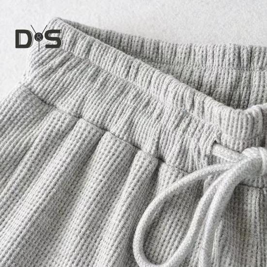 Женские шорты из вафельного трикотажа с эластичной резинкой на талии, шорты с оборками, широкие струящиеся шорты, повседневный летний наряд для отдыха