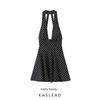 Kaslead New Women Clothes Western Style Fashion Polka Dot Neck Collar Short Dress 4661231
