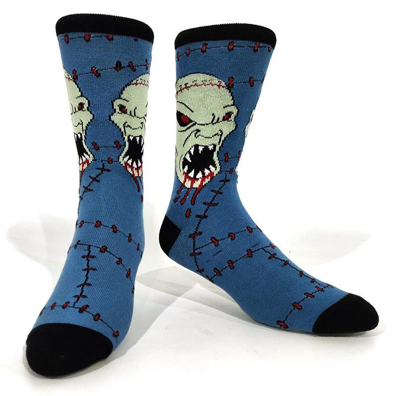 Новинка, веселые мужские носки с рисунком из хлопка, покер, корги, лягушка, сумасшедший бургер, пиранья, волк, авокадо, орел