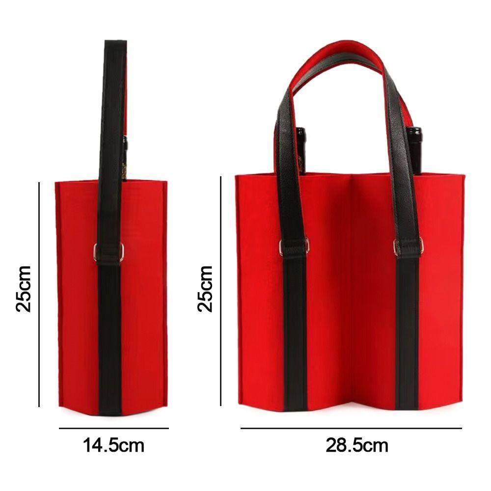 Protable Storage Bag Simple Red Wine Pouch Bottle Carrier Wine Storage Bag Felt Bag