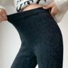 Women Stretchy Leggings High Waist Plush Thickened Warm Trousers Slim Fit Butt Lifting Winter Bottom Pants