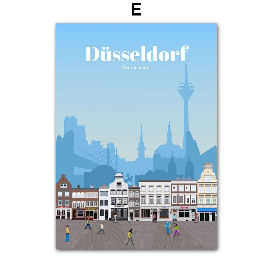 Настенная картина на холсте Берлин Германия путешествия карта города плакаты на скандинавскую тему и принты украшения дома настенные панно для гостиной