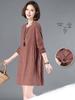 Платье мини женское 2024 весна/осень корейское свободное повседневное из хлопка и льна