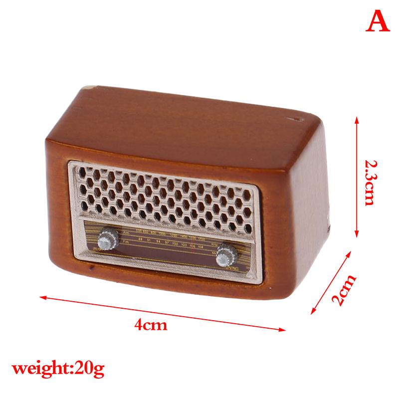 1: 12 Dollhouse Home Accessories Pocket Simulation Mini Retro Radio