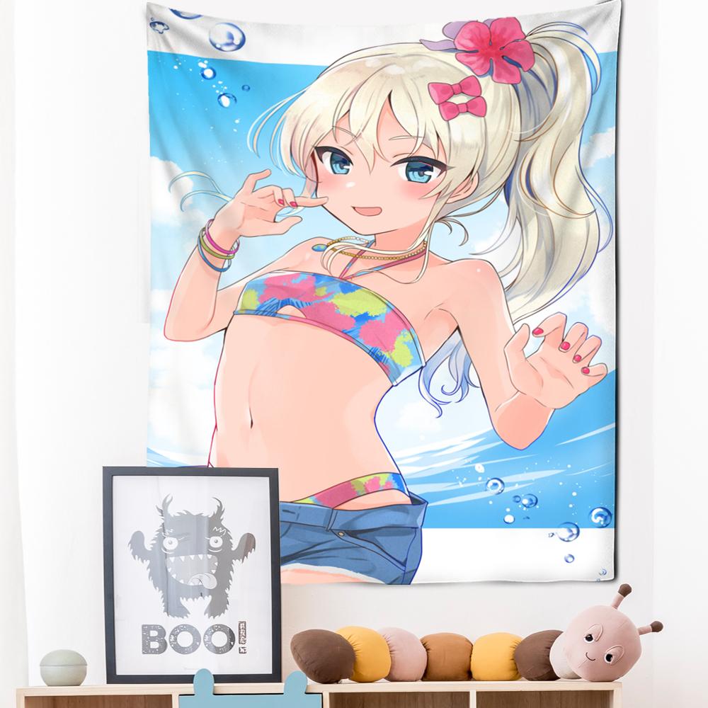 Гобелен с аниме-игрой для девочек, настенный подвесной мультяшный милый кавайный гобелен для девочек, эстетика комнаты, хиппи, домашний декор