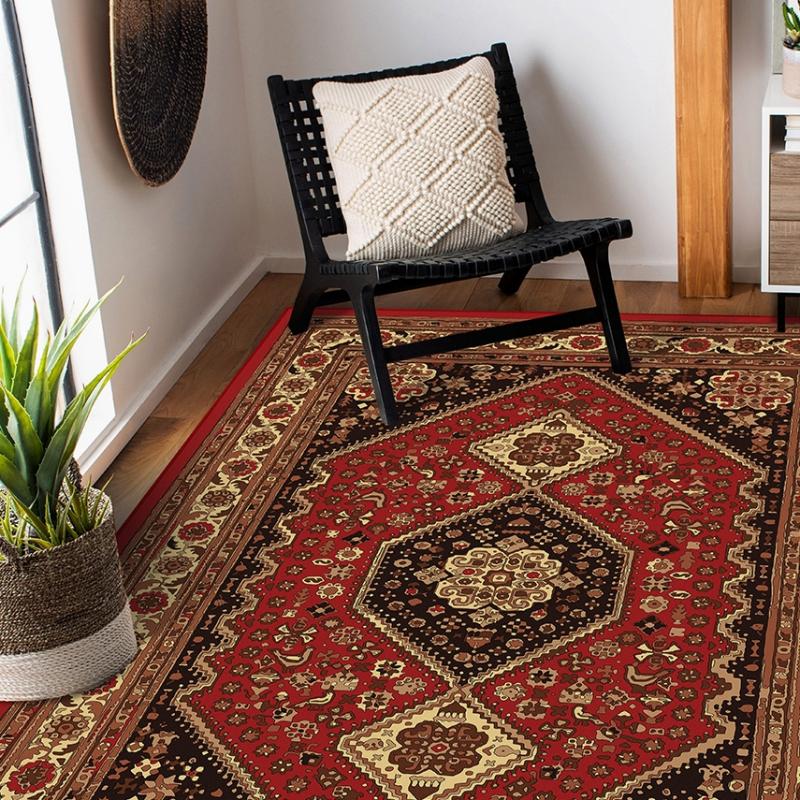 Traditional Persian Badge Area Carpet Retro Oriental Flower Floor Mat Living Room Anti slip Carpet Home Decoration